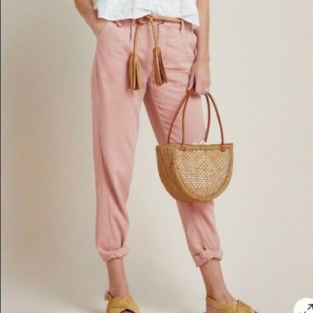 Anthropologie Scout Pink Pleated Chinos - waist 30